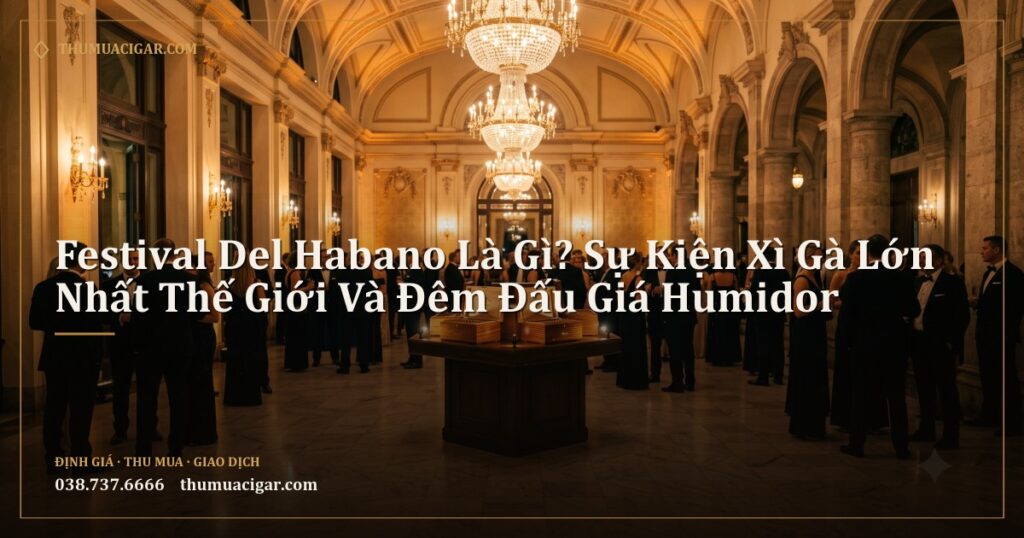 Đêm gala sang trọng ở Havana với humidor trưng bày trên bục